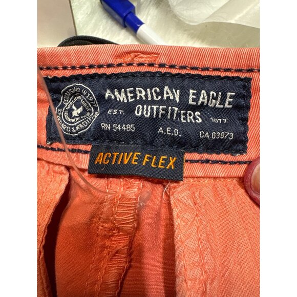 American Eagle Outfitters Mens Active Flex Coral Chino Shorts Size 32 - Picture 6 of 8